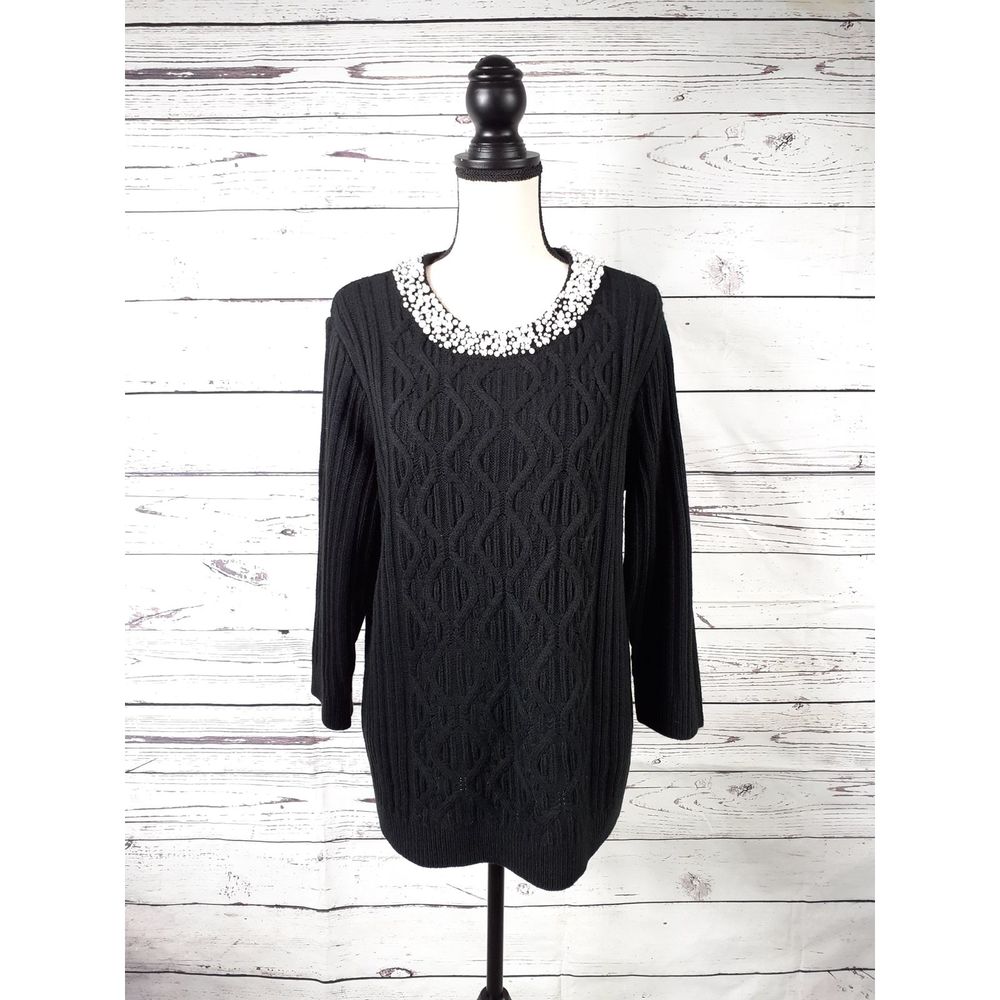 Karl Lagerfeld Sweater Pearl Neckline Size L*